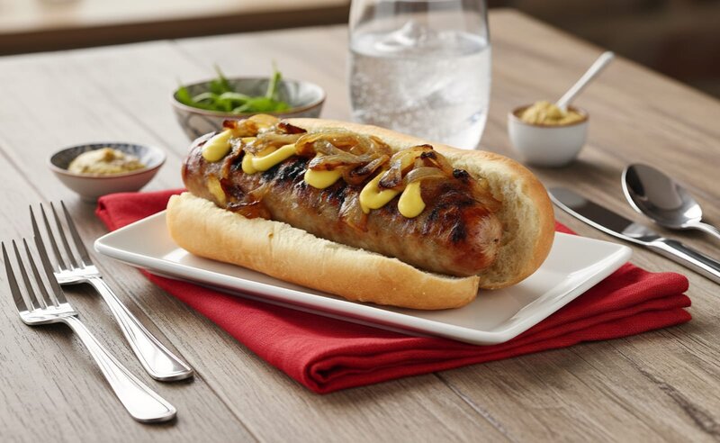 Boerewors roll with relish and garnish from local Ferness Estate cafe