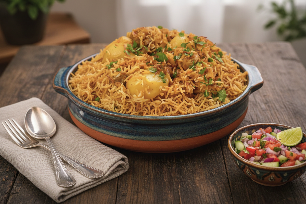 Chicken Akni rice dish from Bored Room Cafe Ferness Estate