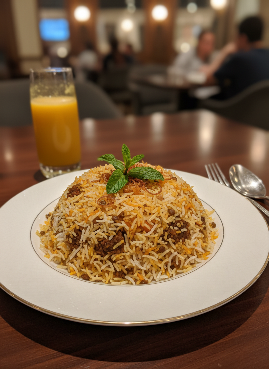 Mutton Biryani layered rice from Ferness Estate Cape Malay kitchen